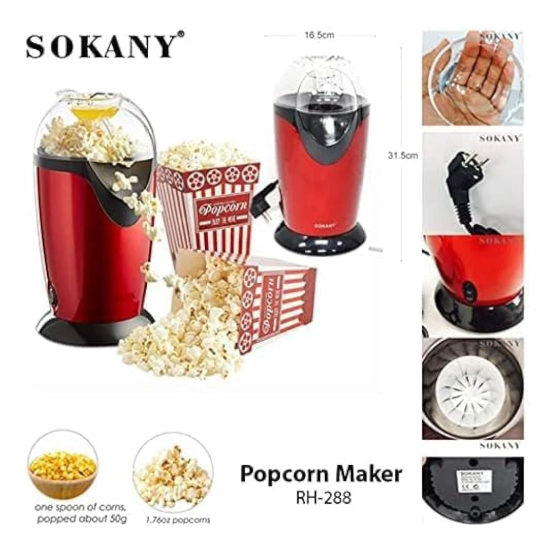Sokany Portable Electric Popcorn Maker, RH-288, 1200W