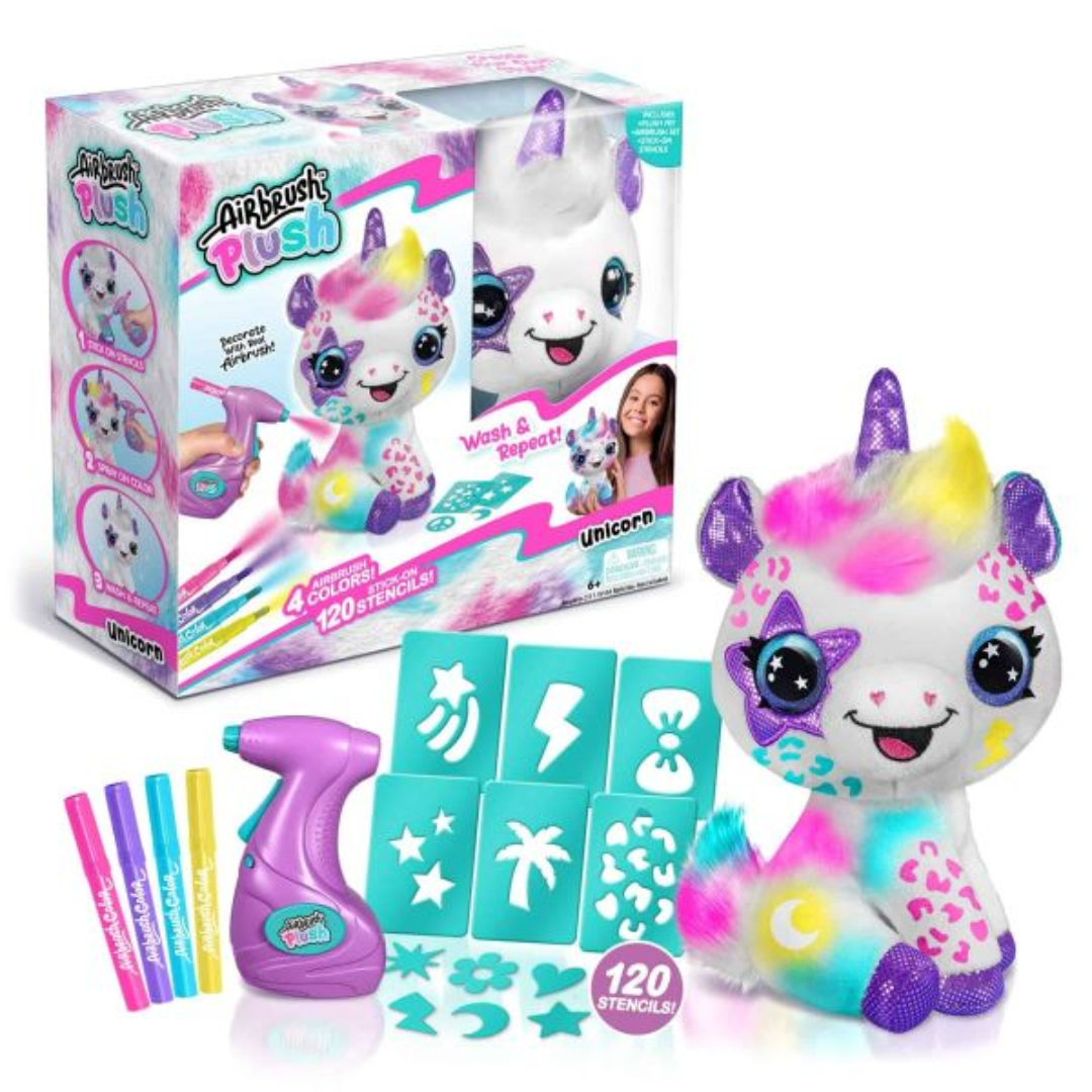 Canal Toys Airbrush Plush Unicorn Art Kit, 6+ Years