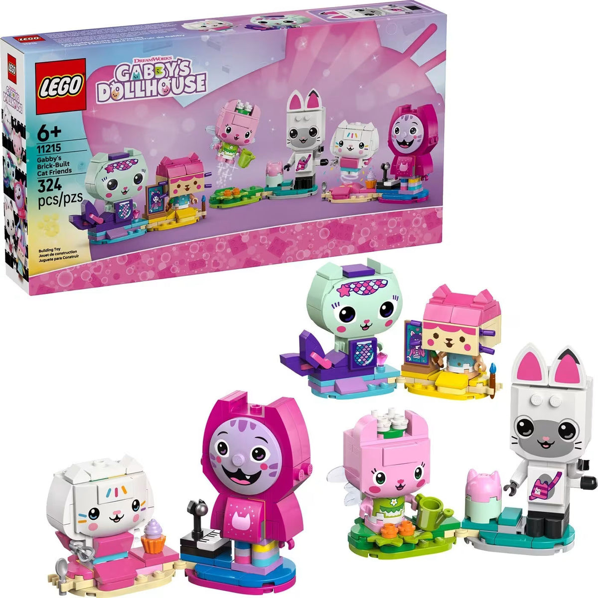 LEGO Gabby's Dollhouse Gabby's Brick-Built Cat Friends Building Set for Ages 6+, 324 Pieces