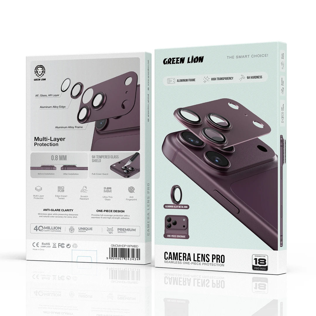 Green Lion Camera Lens Pro for iPhone 18 Pro & 18 Pro Max, Burgundy
