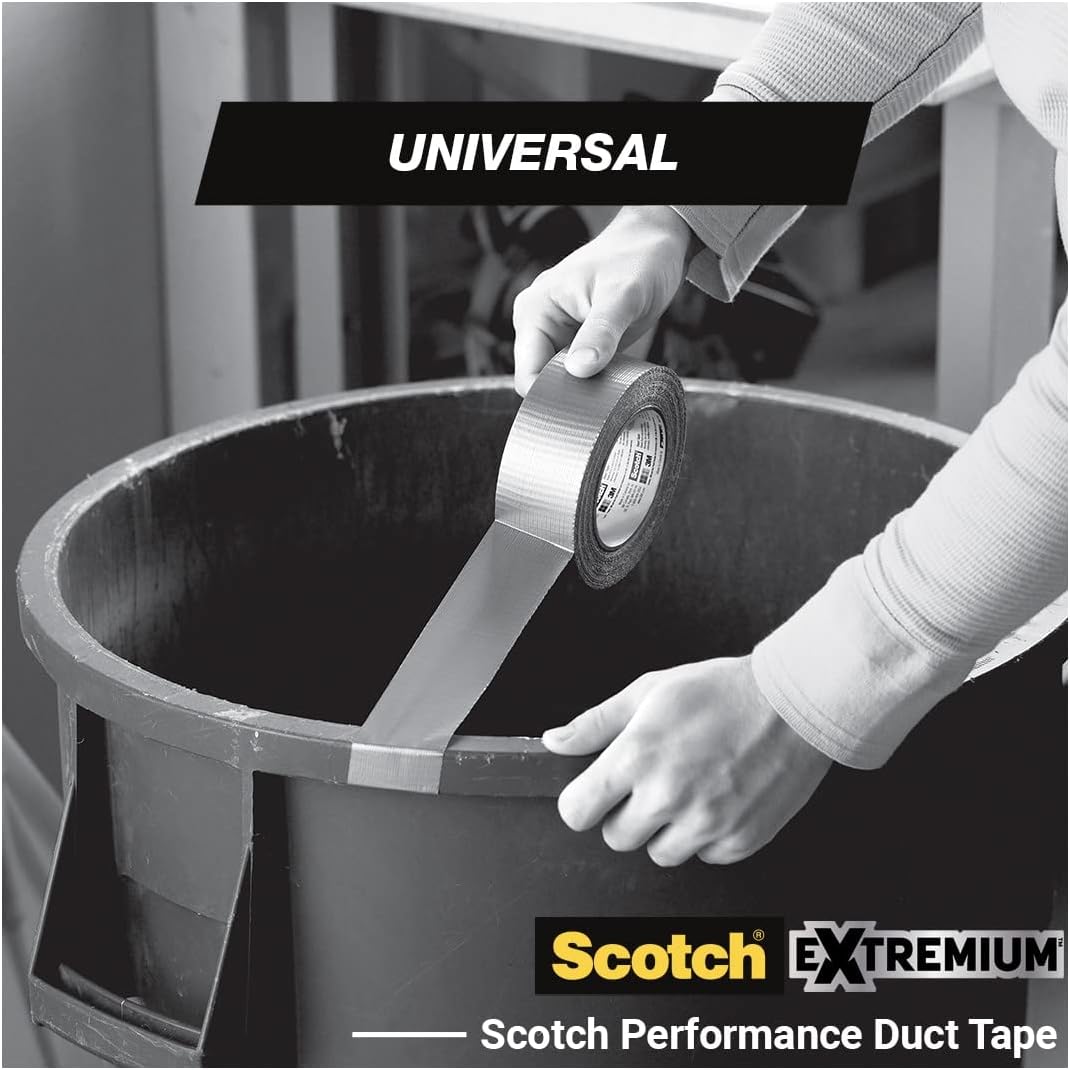 Scotch® Universal Duct Tape 2904, Silver, 48 mm x 10 m, Multi-Purpose Heavy-Duty Repair & Sealing Tape