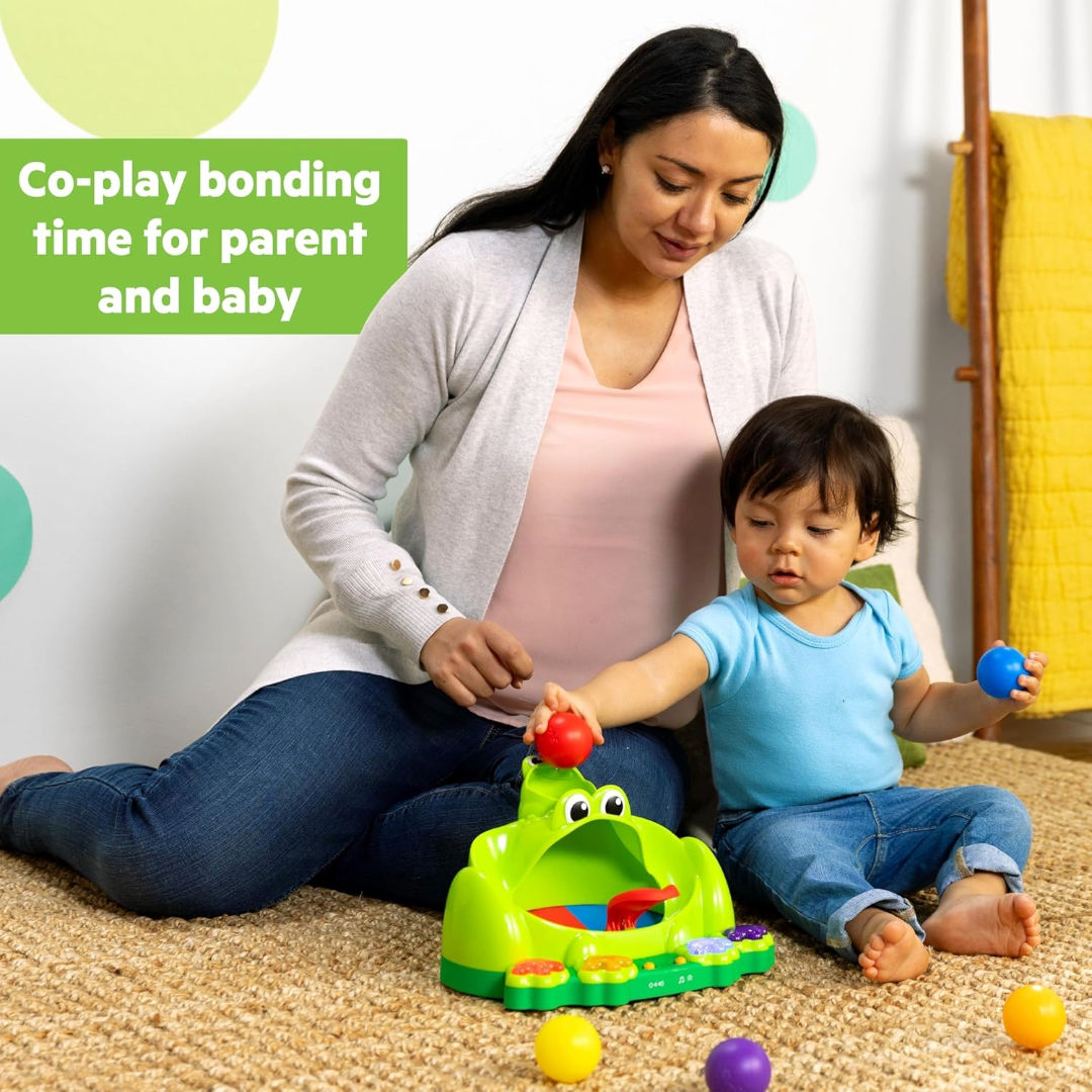 Bright Starts Poppin’ Ball Frog Ball Interactive Play Toy, 6+ Month