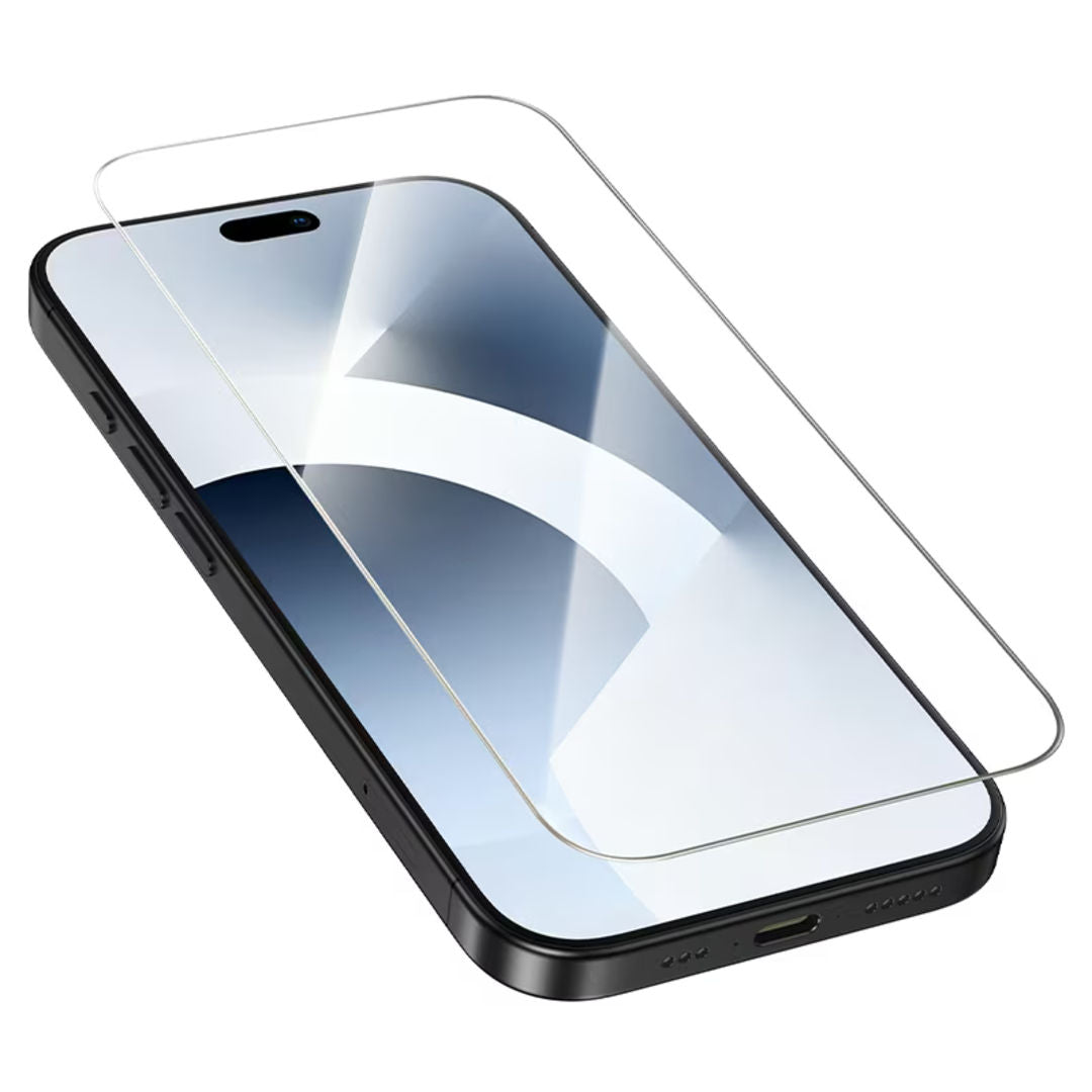Hoco A43 Stainless Steel Frame Full Screen HD Tempered Glass for iPhone 18 Pro, iPhone 17 Pro, HD & High Transparency, Stainless Steel Frame