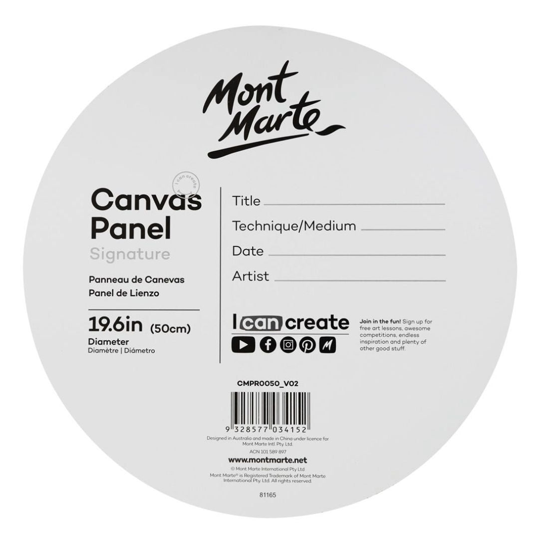 Mont Marte Canvas Panel Round Signature, 50cm, 1-Piece, CMPR0050