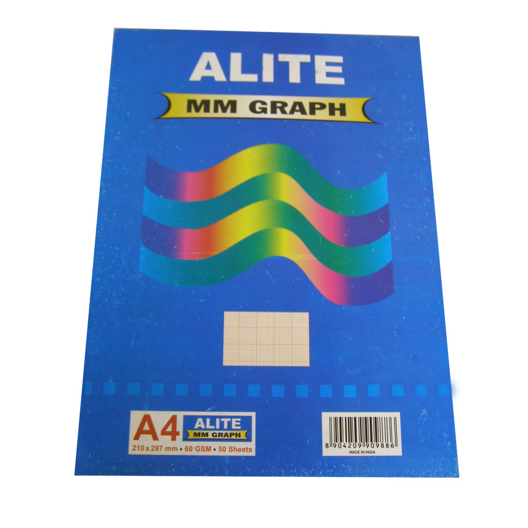 Alite A4 MM Graph Pad Grid Paper Notebook, 50 Sheets, 60 GSM