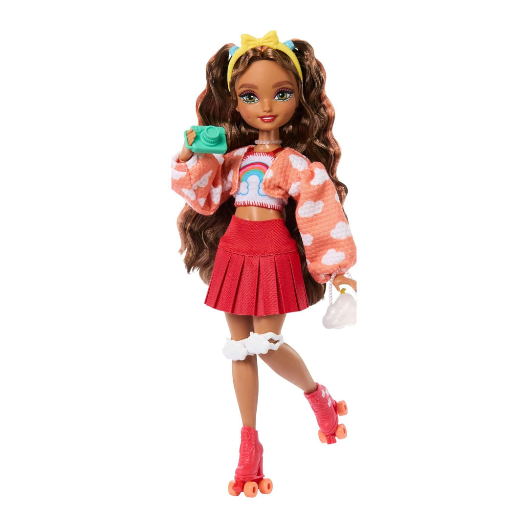 Barbie Dream Besties Teresa Roller Skating Fashion Doll, Posable Doll with Video Game Accessories Set