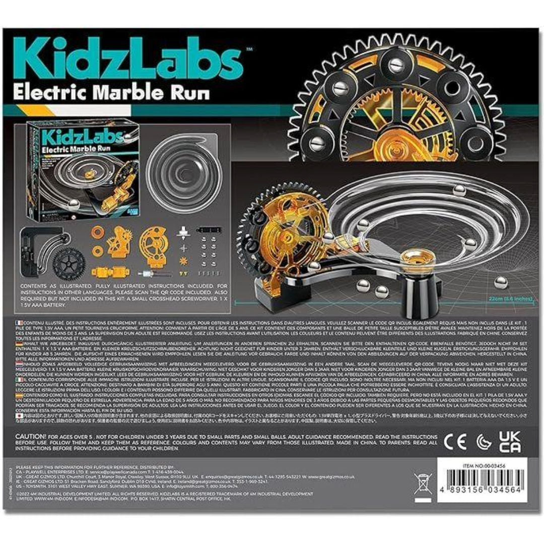 4M KidzLabs Model Building Electric Marble Run Playset, 5+ Years