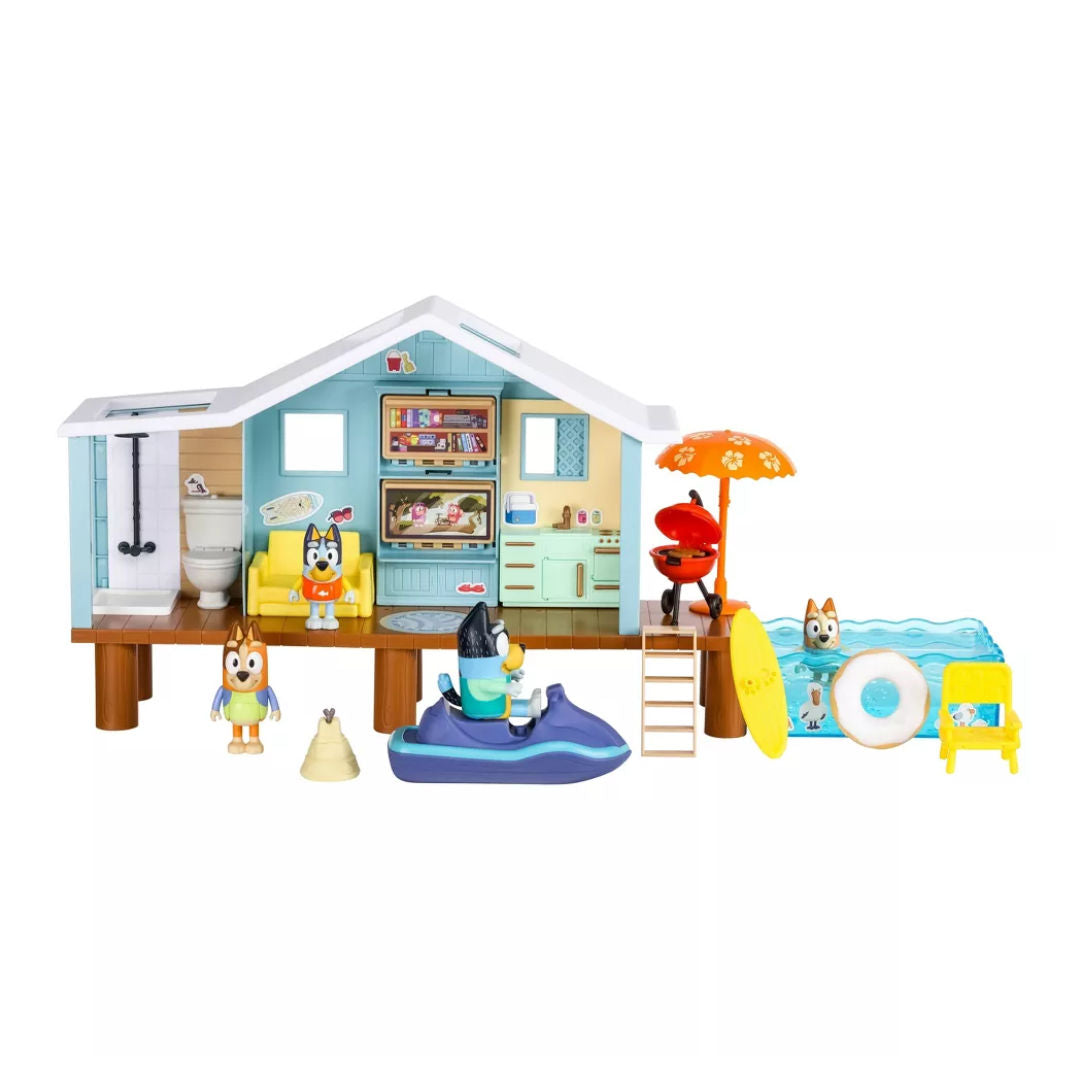 Bluey Series 9 Ultimate Beach Cabin Playset 15 Pieces, 3+ years