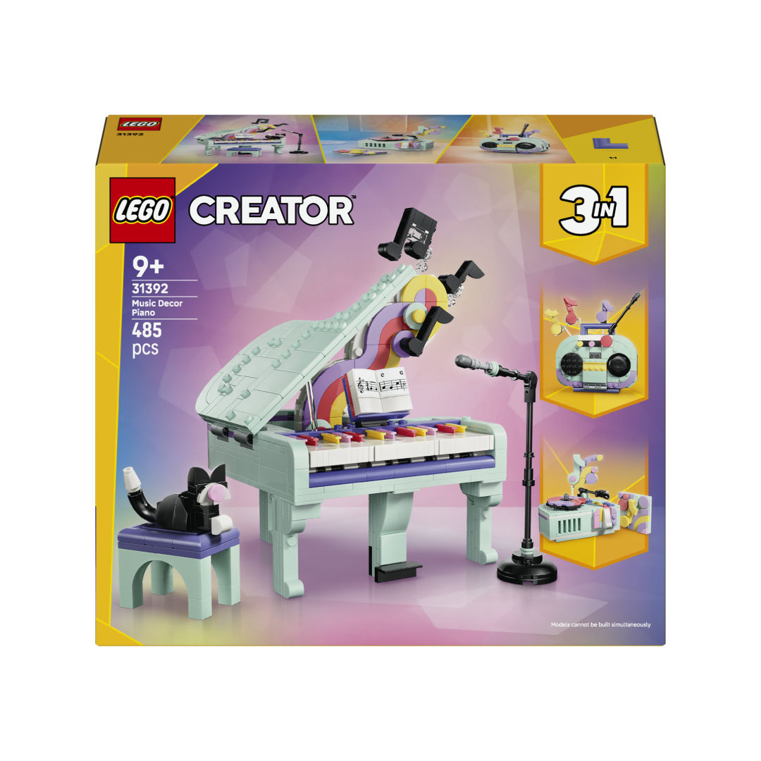 LEGO Creator 3-in-1 Music Decor Piano With Cat Building Toy Set, For Age 9+ Years