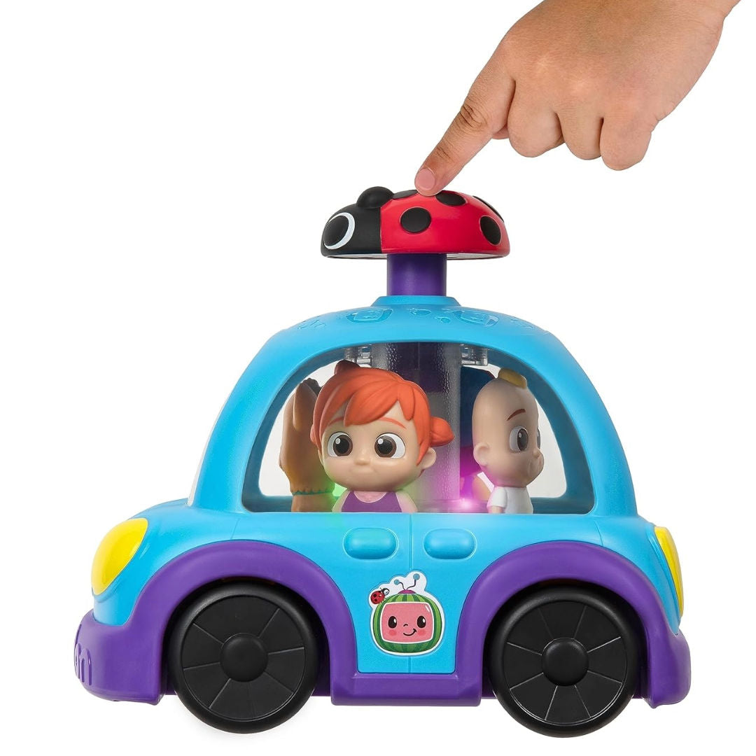 CoComelon Push 'N Sing Family Car, Interactive Musical Light Up Car, 17.78cm, Blue