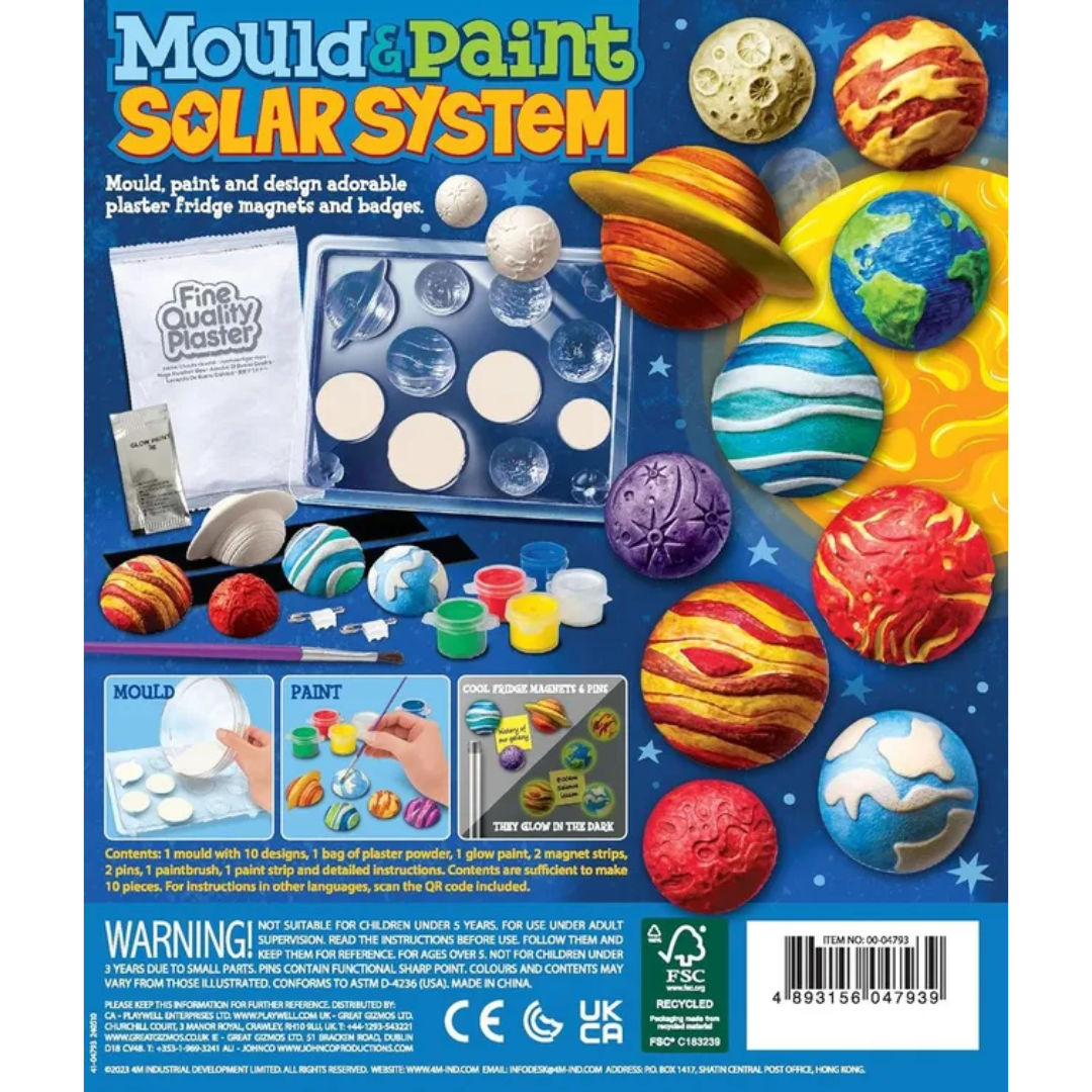 4M Mould & Paint Solar System Glow-In-The-Dark Craft Kit, 18.5x15.2cm, 5+ Years