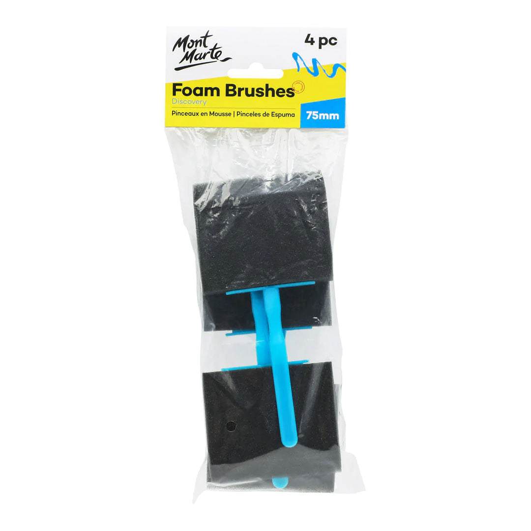 Mont Marte Hobby Foam Brush Set, 4-Pieces, 75mm, MACR0023