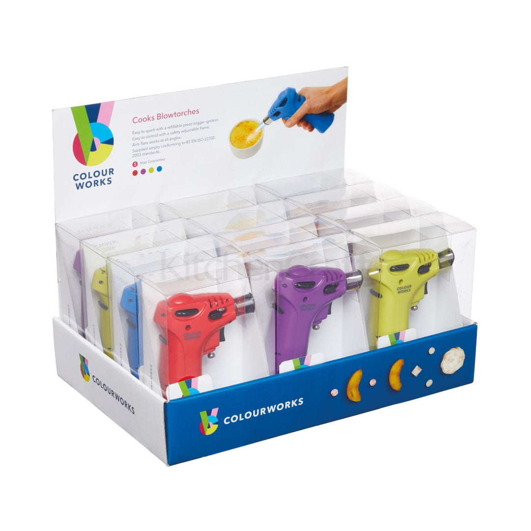 Kitchen Craft Colour Works Blow Torch Refillable Assorted Color CWBTDISP