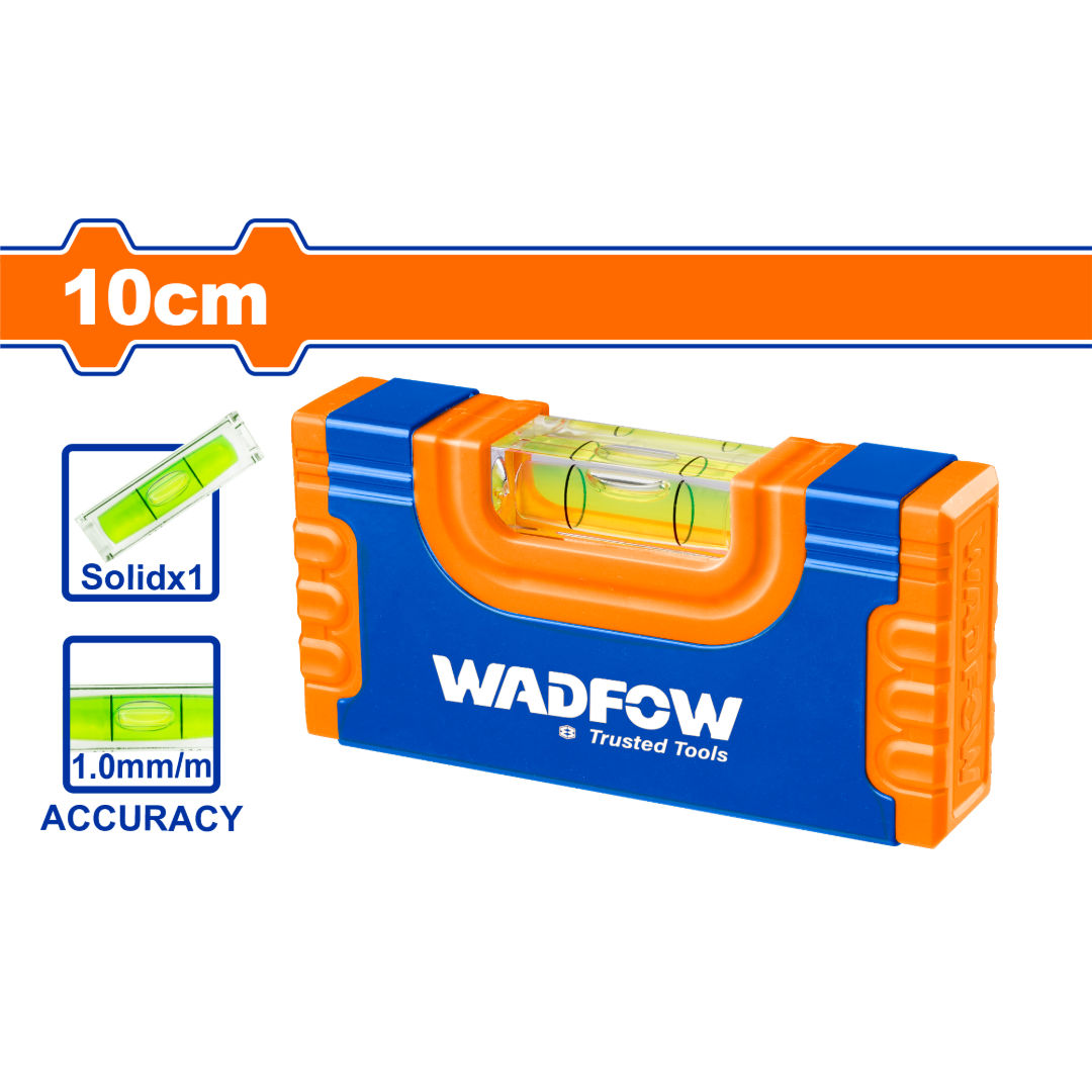 WADFOW Hand Level 10cm, Mini Precision Spirit Level, Shockproof Acrylic Vial, 1mm/m Accuracy, Compact Design