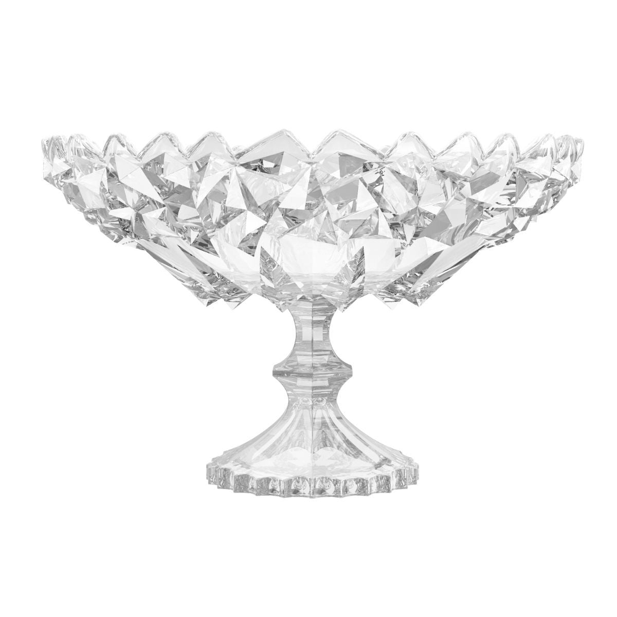 City Glass Rocks Fruit Bowl With Stem 30cm Tray, Gift Box