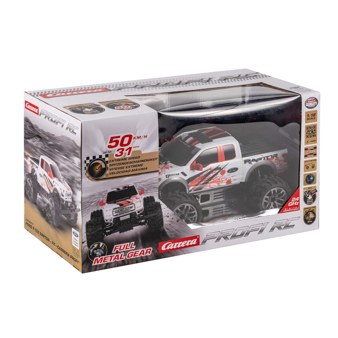 Carrera Profi RC Ford F-150 Raptor PX RC Car 1:18, White/Red, 14+ years