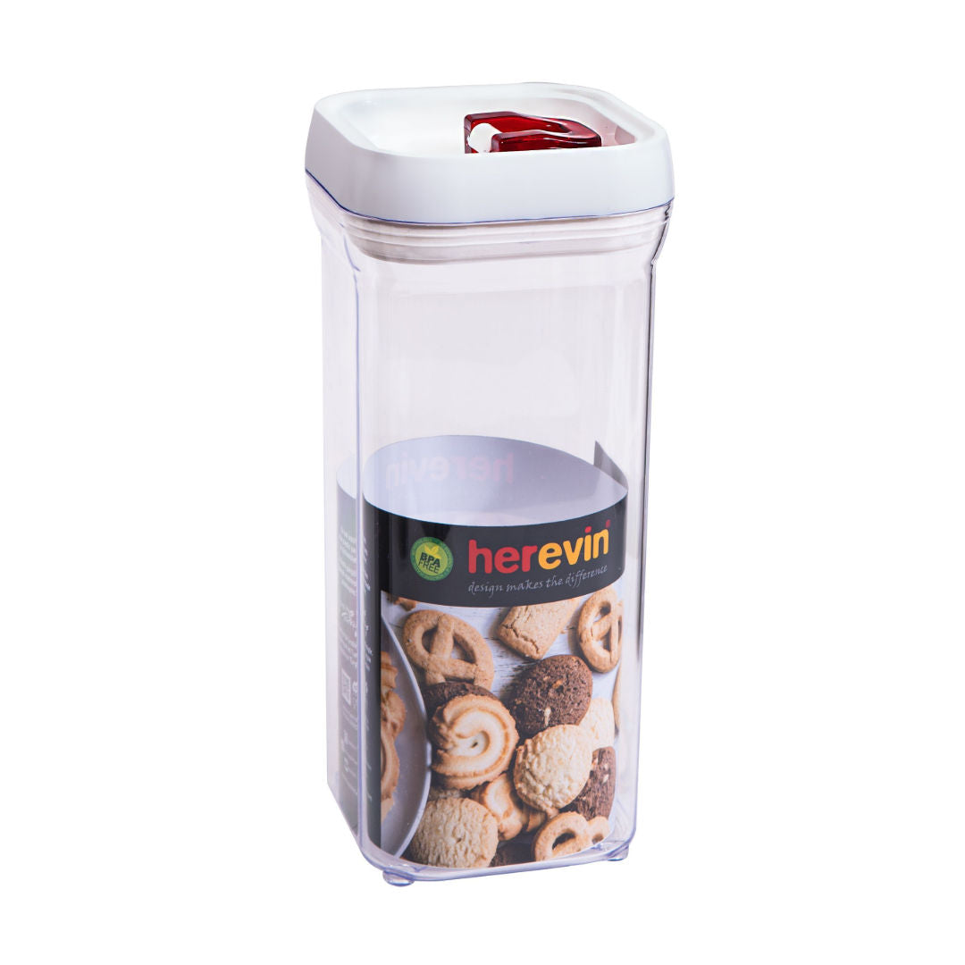 Herevin Storage Canister, BPA Free, White & Red
