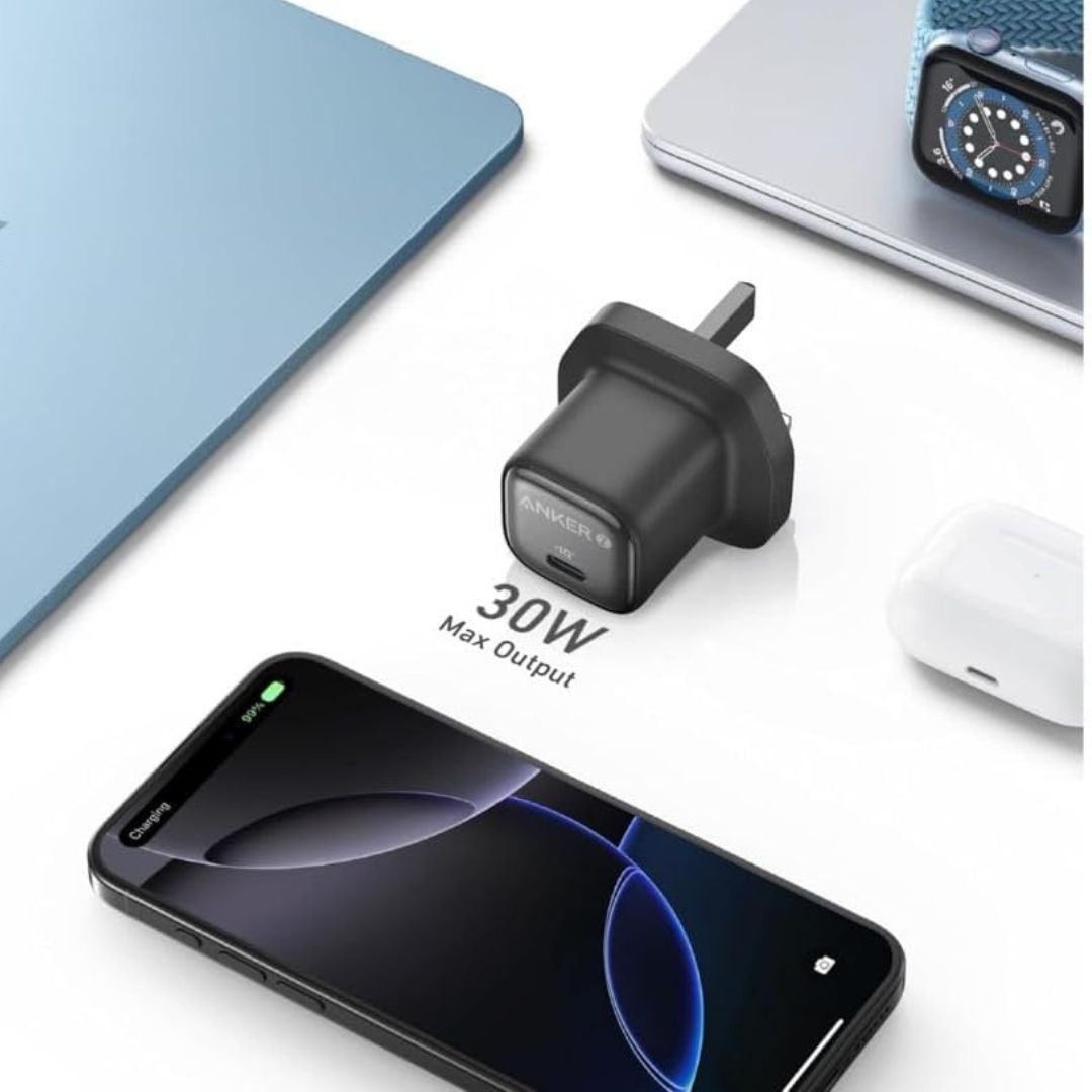 Anker Zolo 30W USB C Charger, Compact GaN USB C Charger, Enhanced Temperature Control, 3X Faster Charging, Black