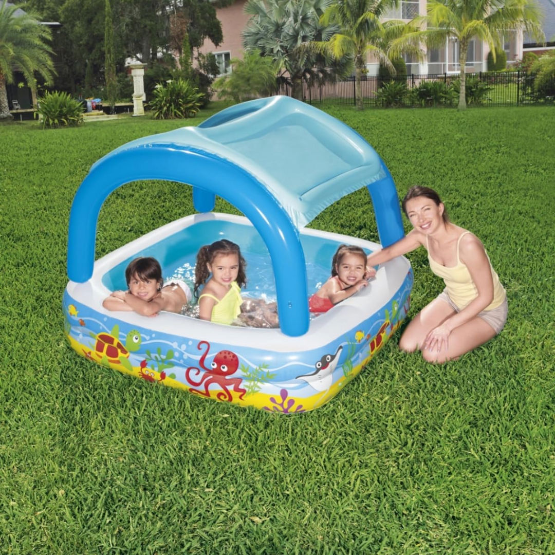 Bestway Play Pool with Canopy, 1.4x1.4x1.14M, 2+ Years