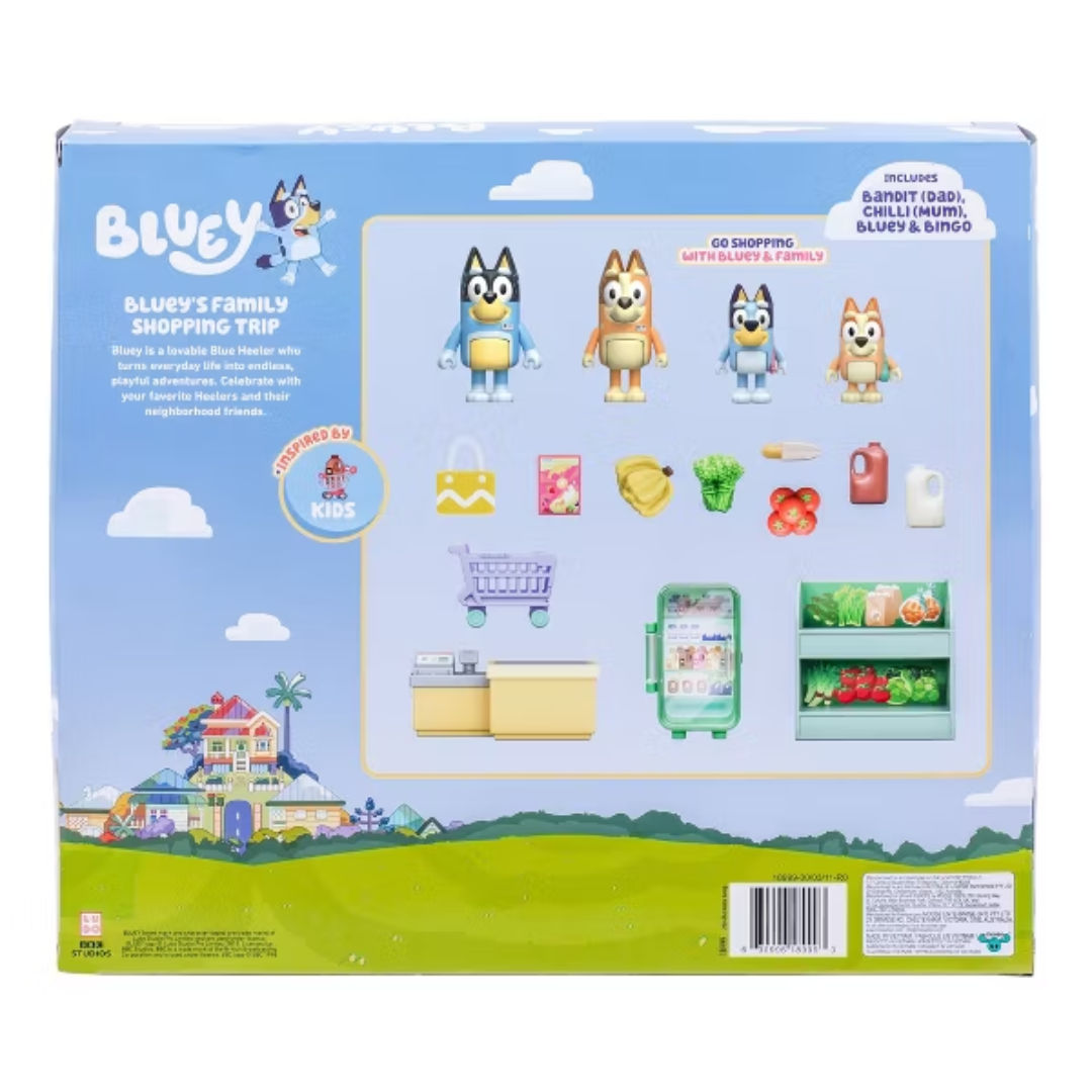 Bluey Lets Play Chef Blueys Family Shopping Trip Playset, 3+ years