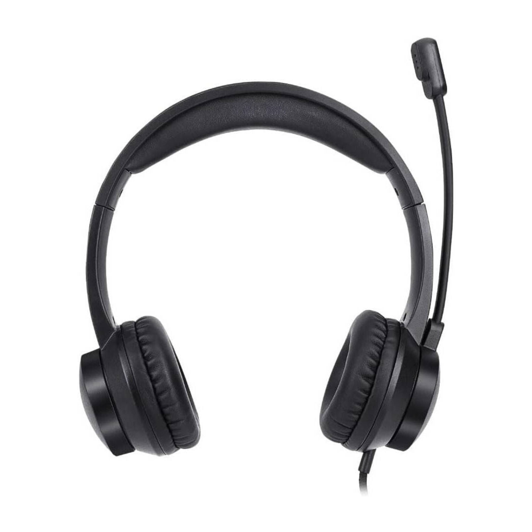 Blupebble Pulse S100 USB Wired Headset, Dual USB-C & USB-A Connectivity, Sound Control, Black
