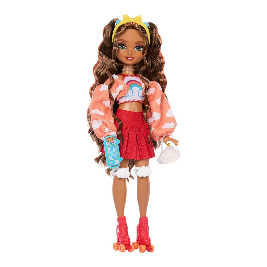 Barbie Dream Besties Teresa Roller Skating Fashion Doll, Posable Doll with Video Game Accessories Set
