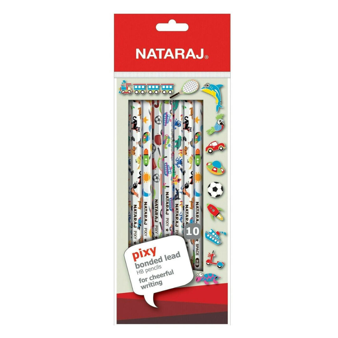Nataraj Pixy Bonded Lead HB Pencils, 10 pieces