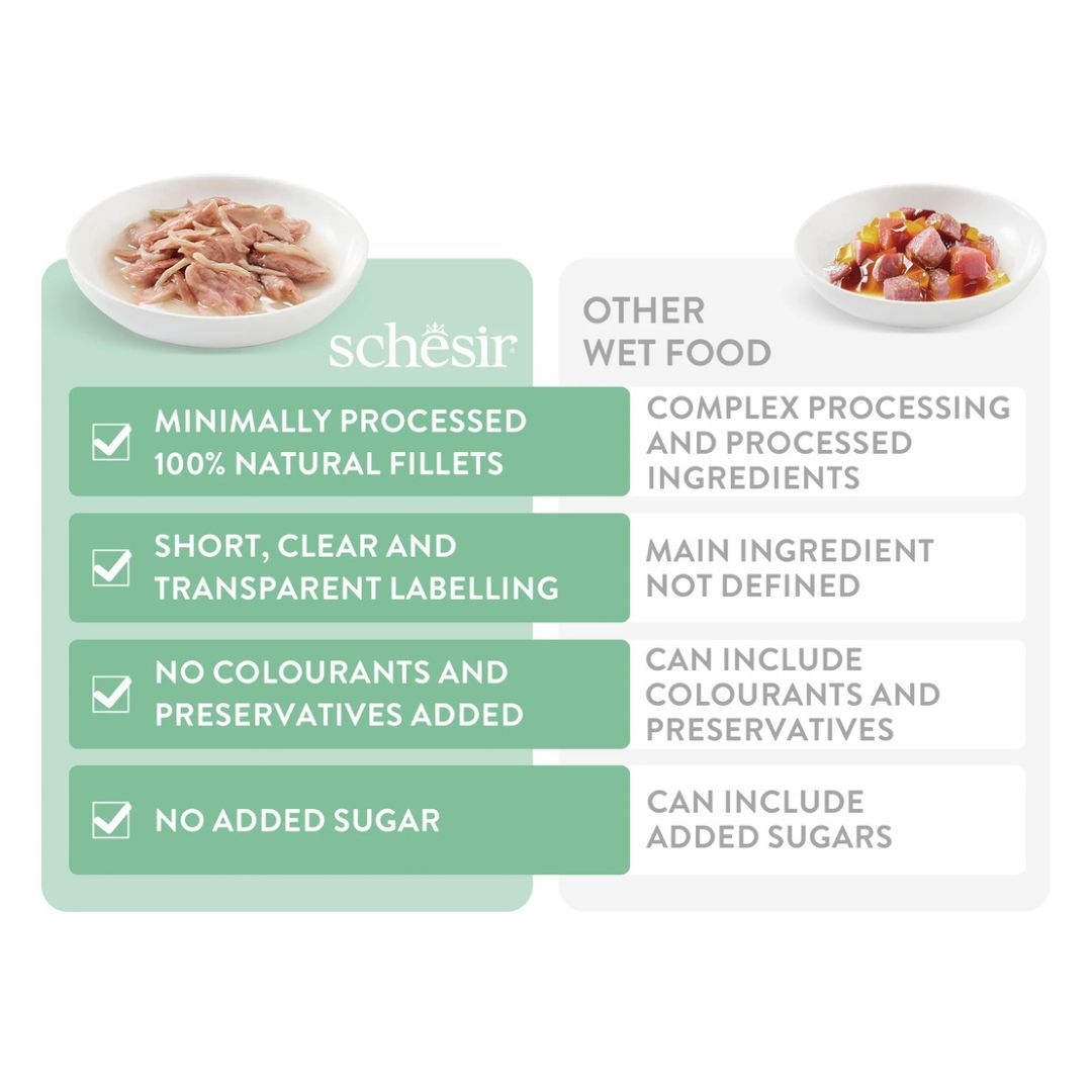 Schesir Complements Cat Wet Food in Broth, Chicken with Beef 70g