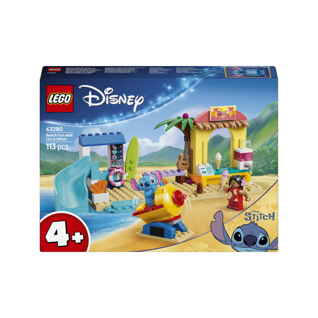 LEGO Disney Beach Fun with Lilo & Stitch Building Toy Set, For Age 4+ Years