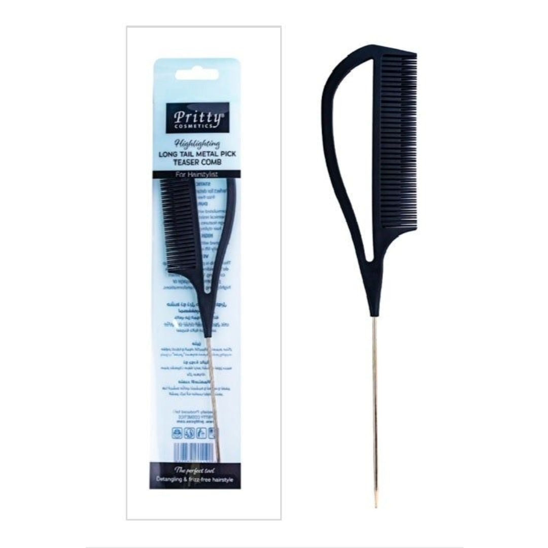 Pritty Long Tail Metal Pick Teaser Comb, Oupa001