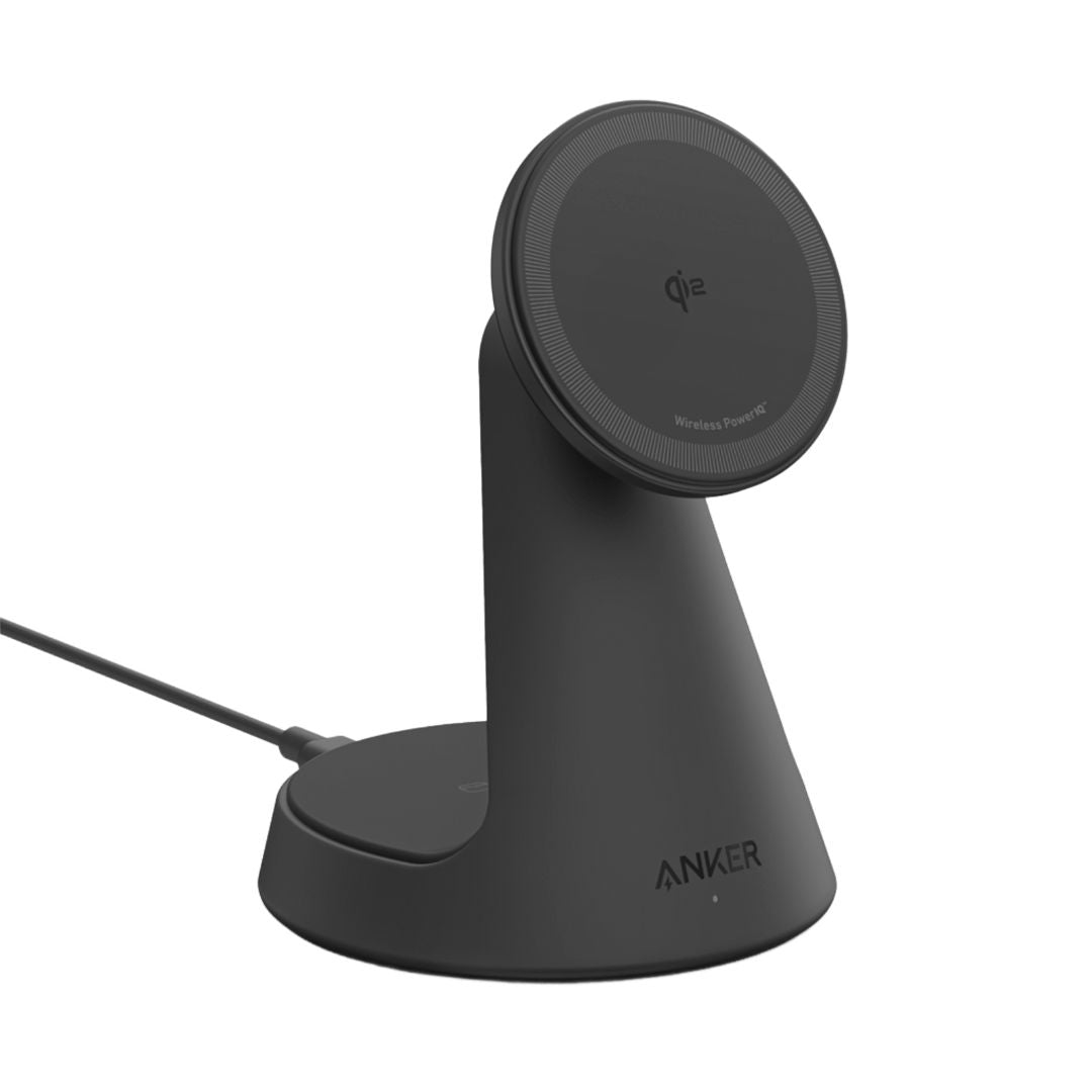 Anker MagGo 2-in-1 Qi2 Wireless Charger Stand, 15W Magnetic Fast Charging Dock for iPhone & AirPods