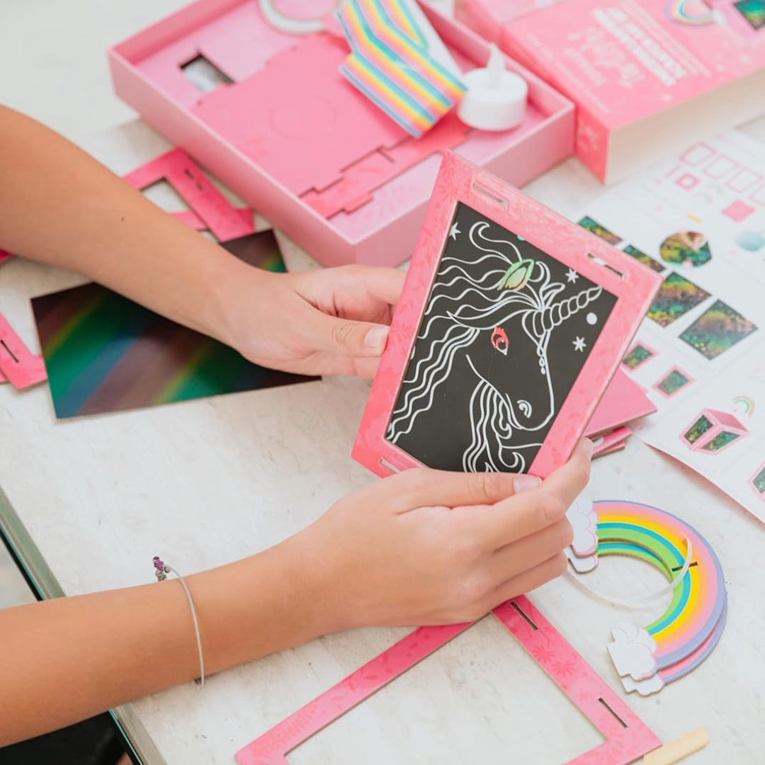 Box CanDIY Totally Twilight Unicorn Lantern Scratch Art Set, 6+ years