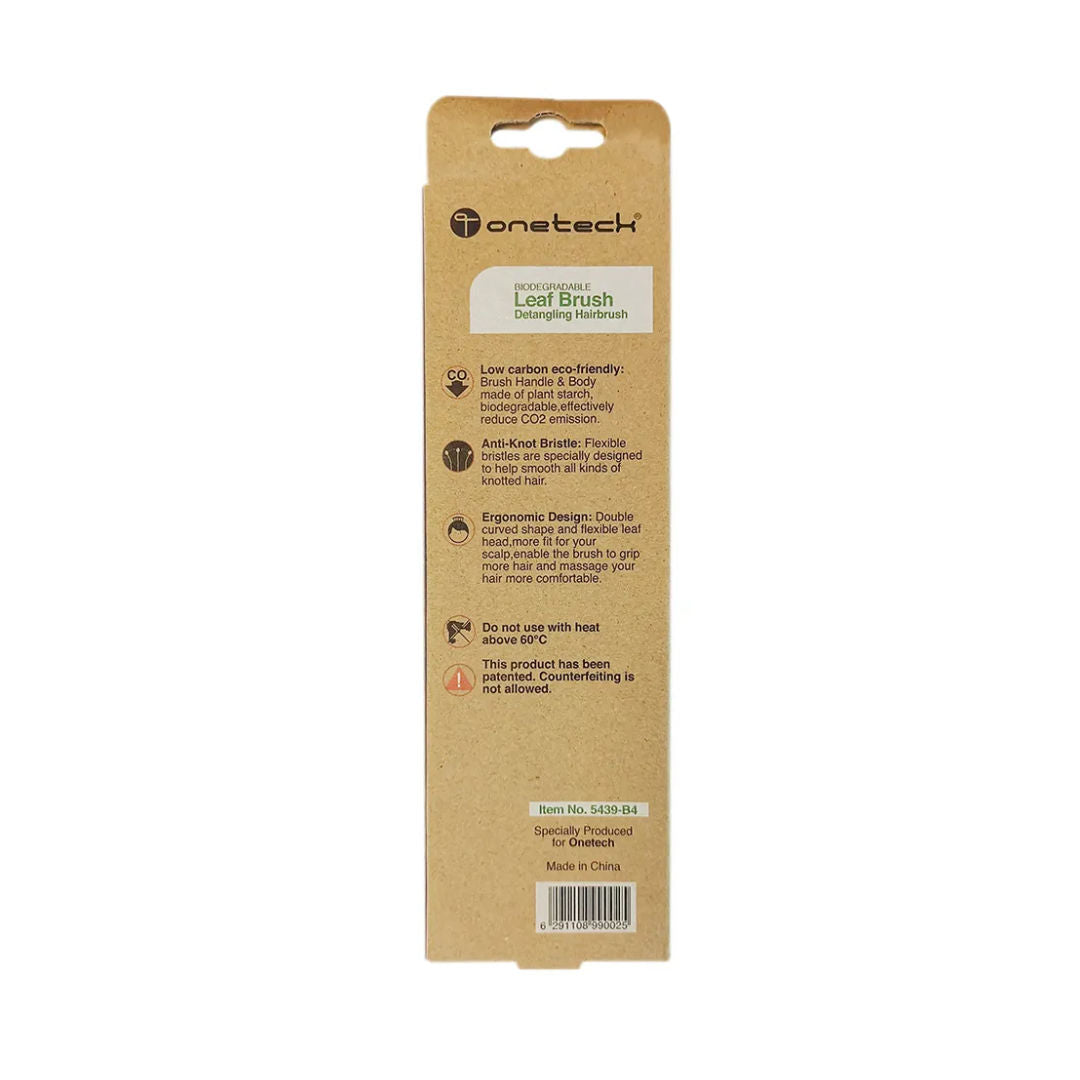 onetech Biodegradable Leaf Detangling Hair Brush