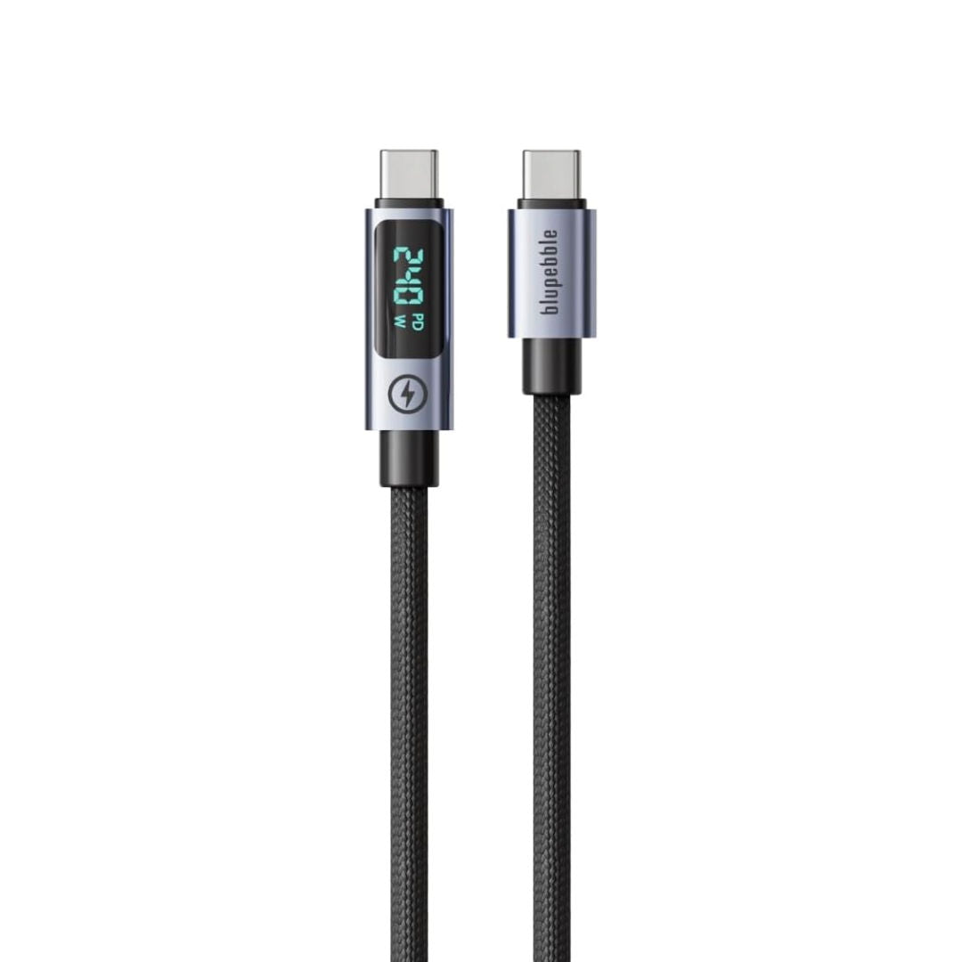 Blupebble PowerFlow PD 240W USB-C to USB-C Charge & Sync Cable, Data Transfer,1.2 M, Black