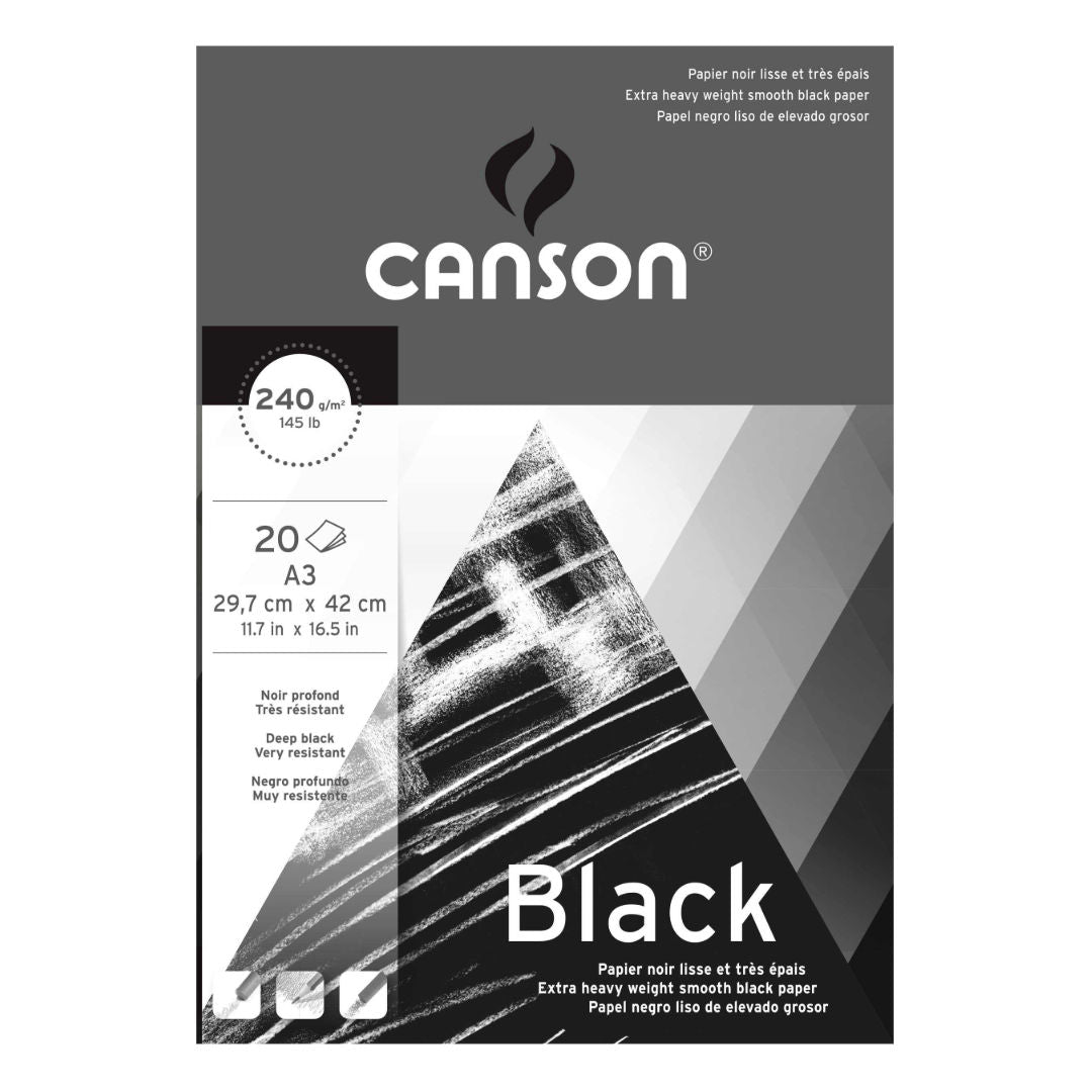 Canson A3, Black Water Pad, 20 Sheets, 240 GSM, 20037711