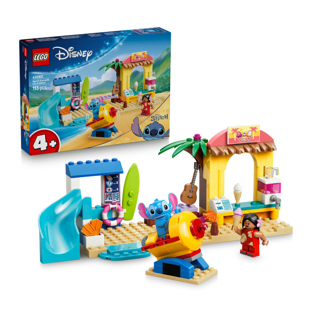 LEGO Disney Beach Fun with Lilo & Stitch Building Toy Set, For Age 4+ Years