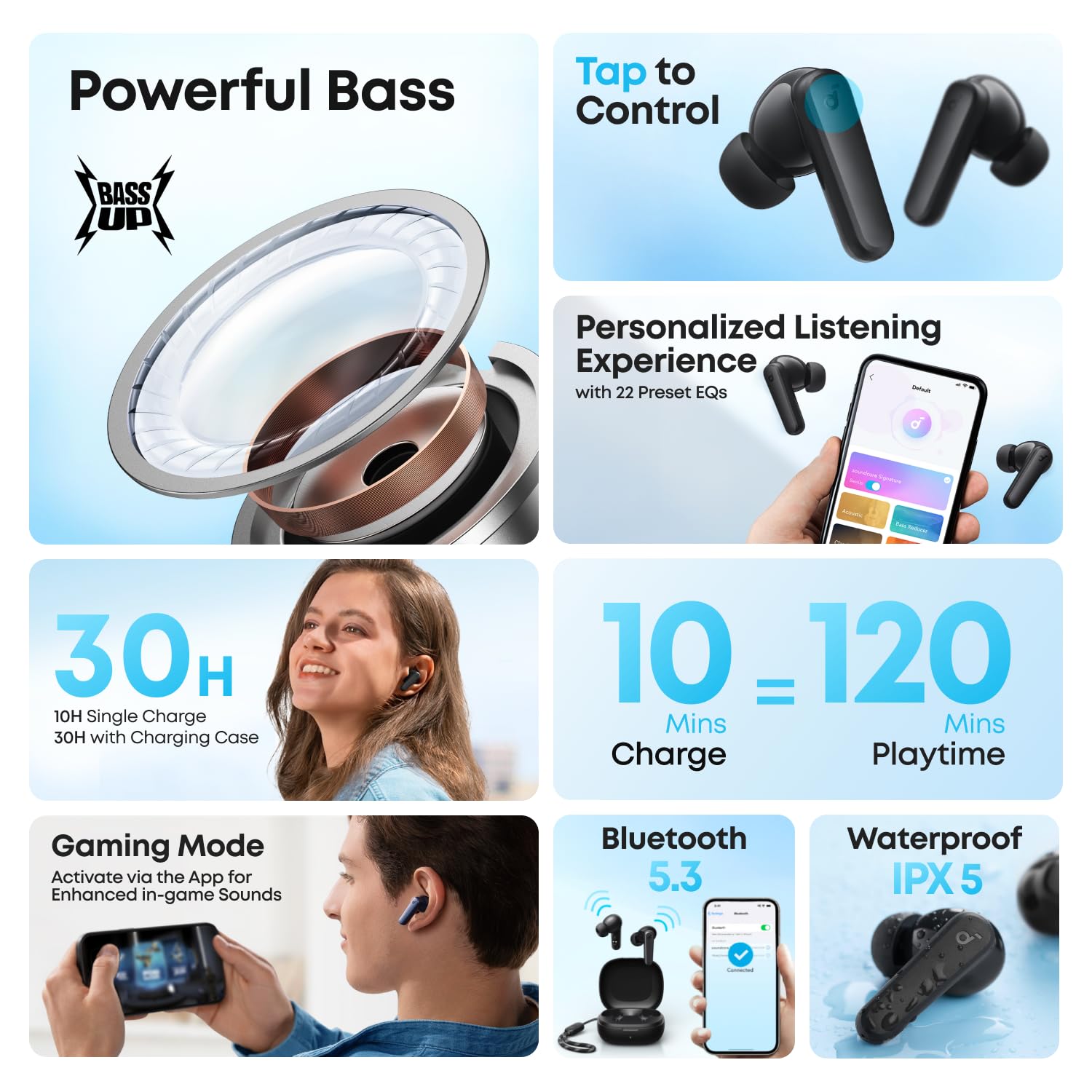 Anker Soundcore R50i True Wireless Earbuds with 10mm Drivers & Touch Control