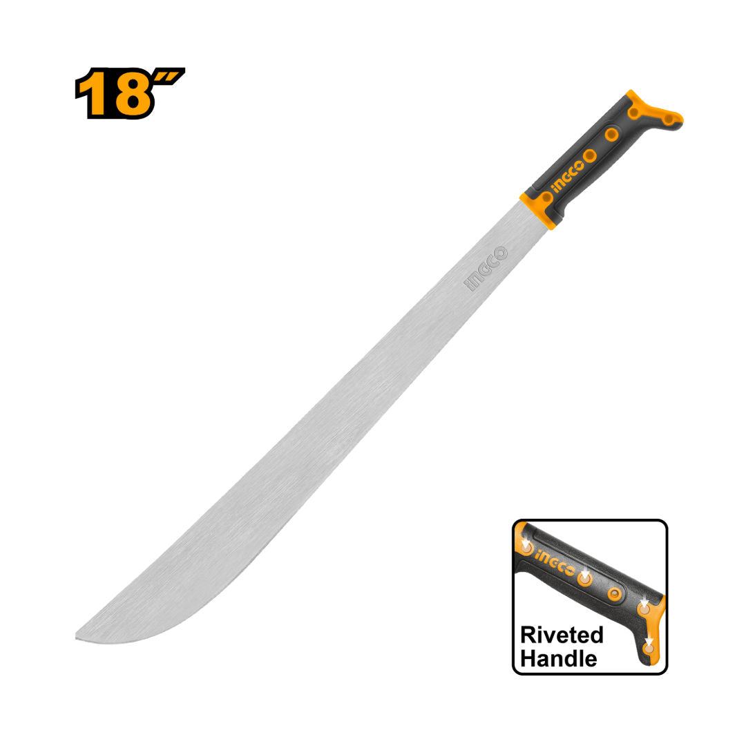 INGCO Machete Riveted handle, Carbon Steel Blade