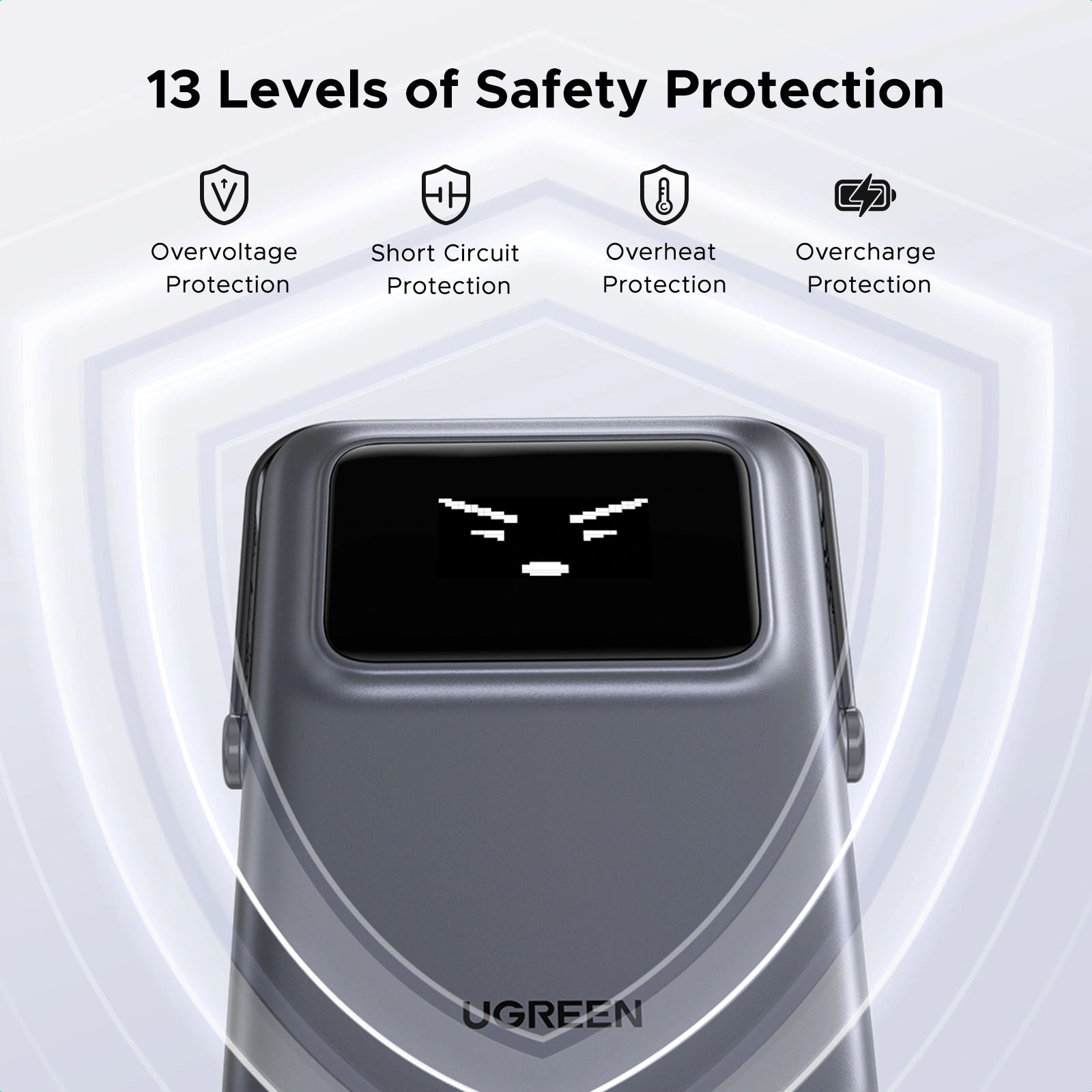UGREEN PB571 Uno 5000mAh Magnetic Wireless Power Bank with Stand and TFT Display