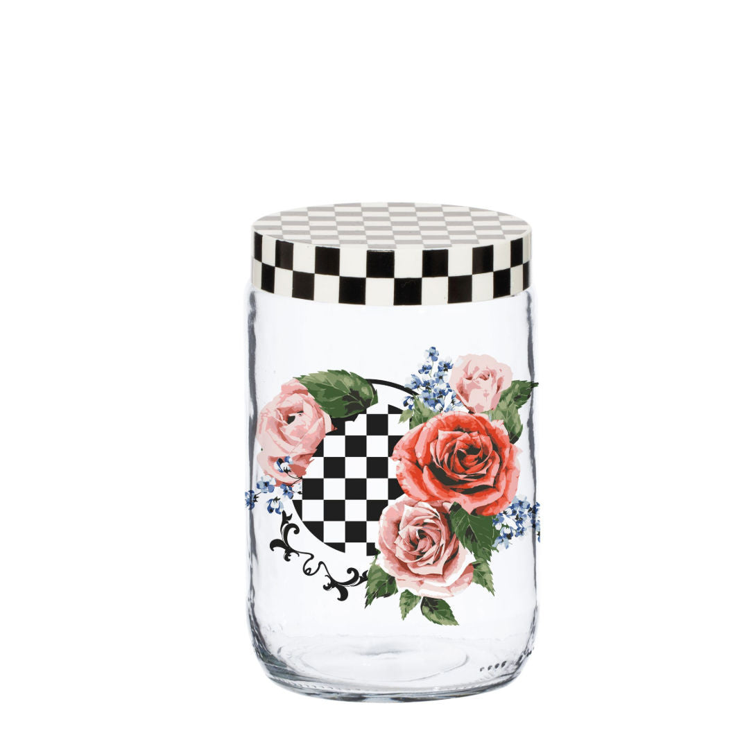 Herevin Checkers Canister Jar Airtight