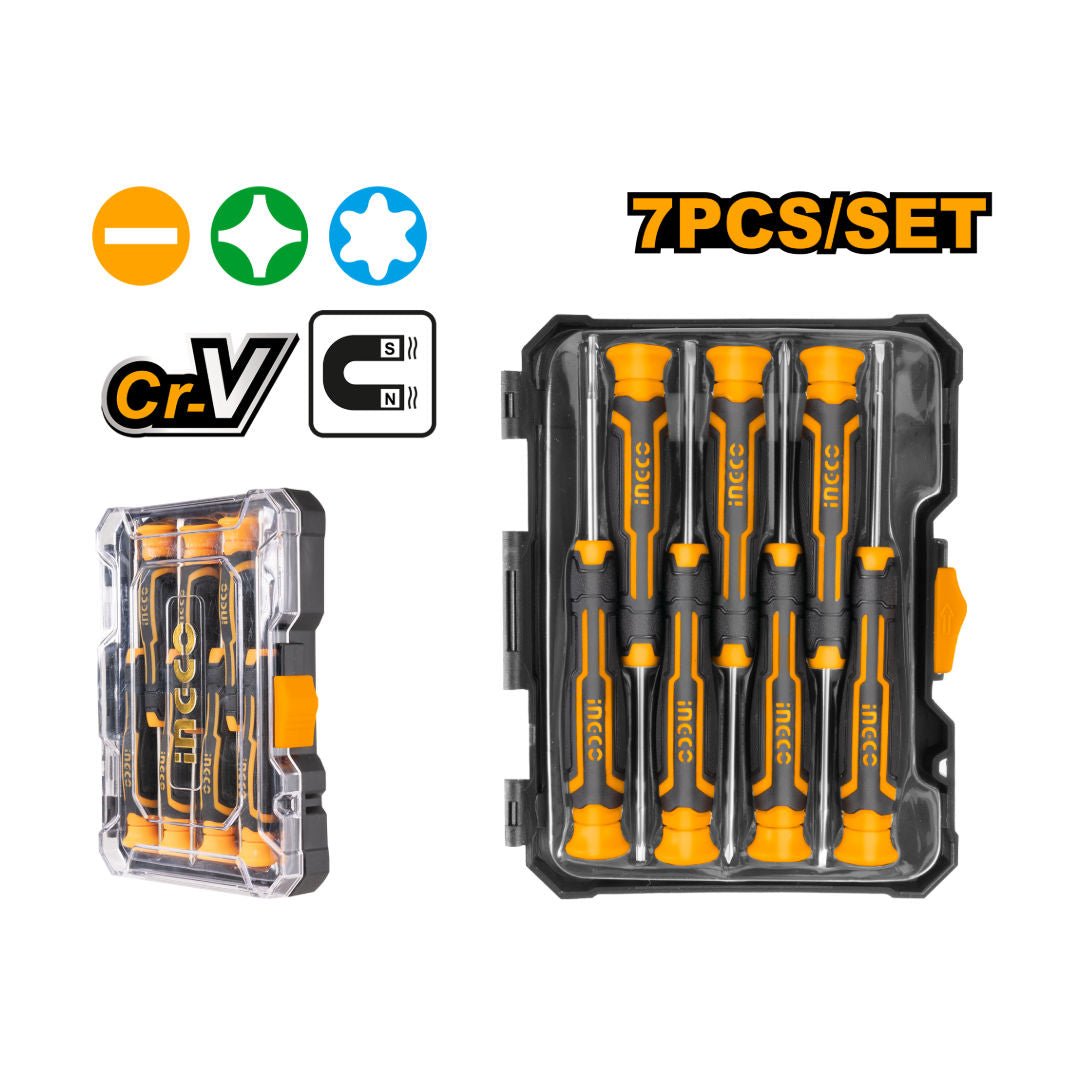 INGCO 7-Pieces Precision Screwdriver Set, Cr-V steel