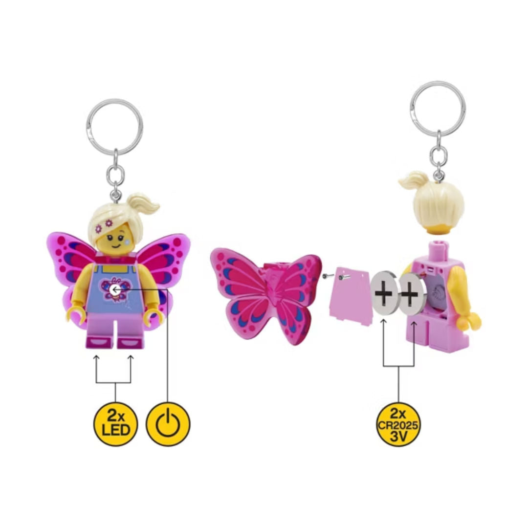 LEGO LED 5 cm Butterfly Keychain Light, For Age 6+ Years