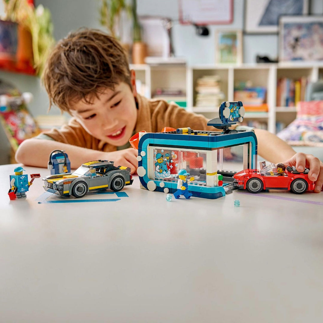 LEGO City Drive-Through Car Wash Building Toy Set, 583 Pieces, For Age 6+ Years