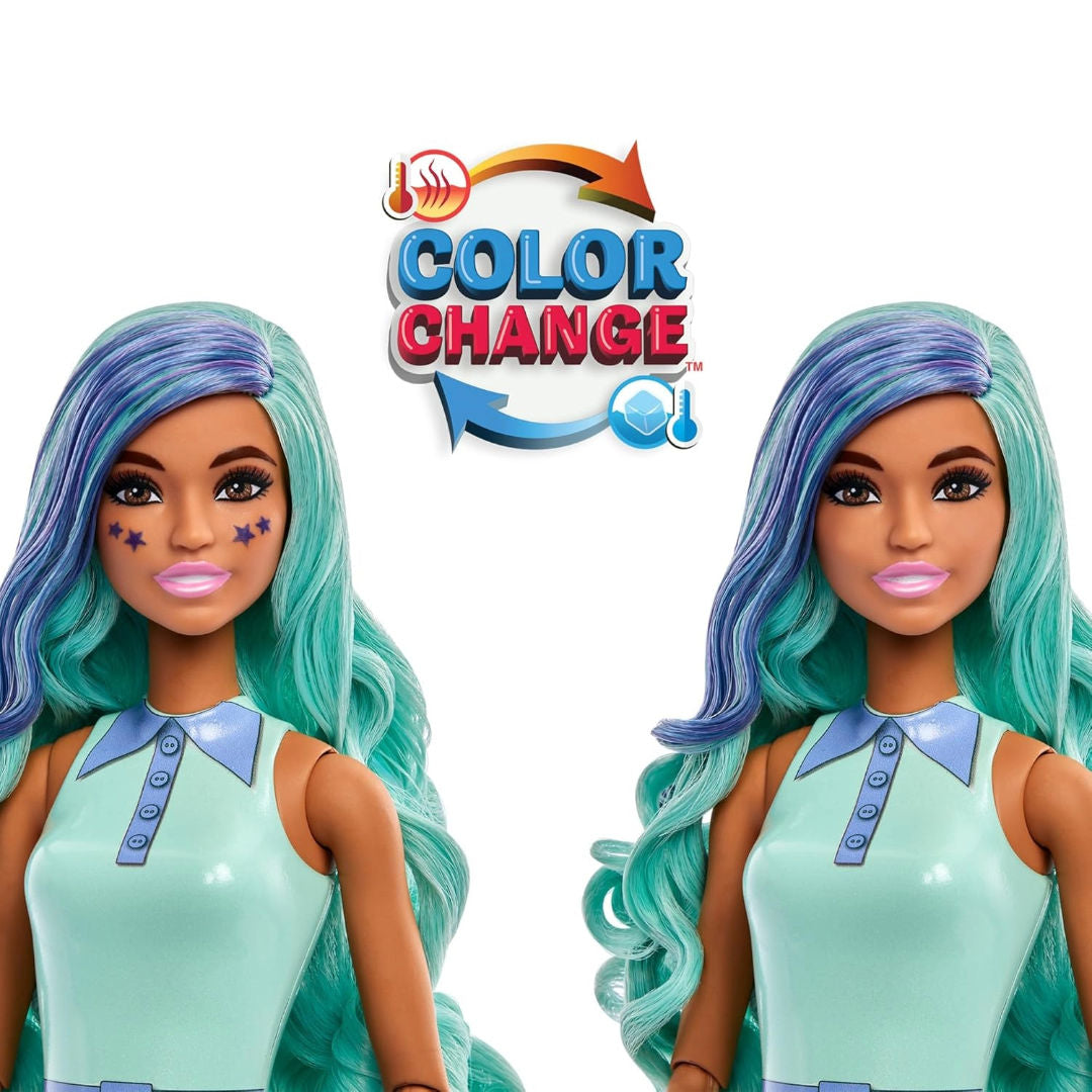 Barbie Pop Reveal Bubble Tea Series Green Tea Fashion Doll & Accessories Set With 8 Surprises, 3+ Years