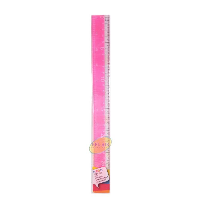 Nataraj 30cm Neon/Fluorescent Scale/Ruler, Assorted Colors