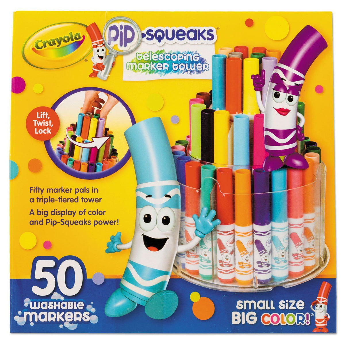 Crayola PiP-SQUEAKS Telescoping Marker Tower Set, 50 Pieces