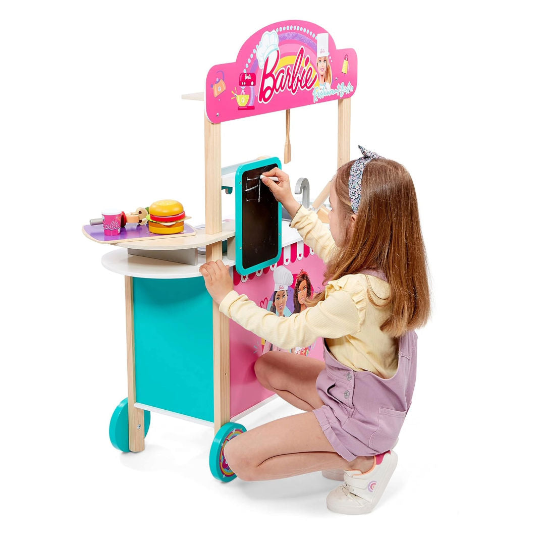 Barbie Restaurant Bistro Wooden Kitchen Playset, MDF, 94x32x106cm, 3+ Years