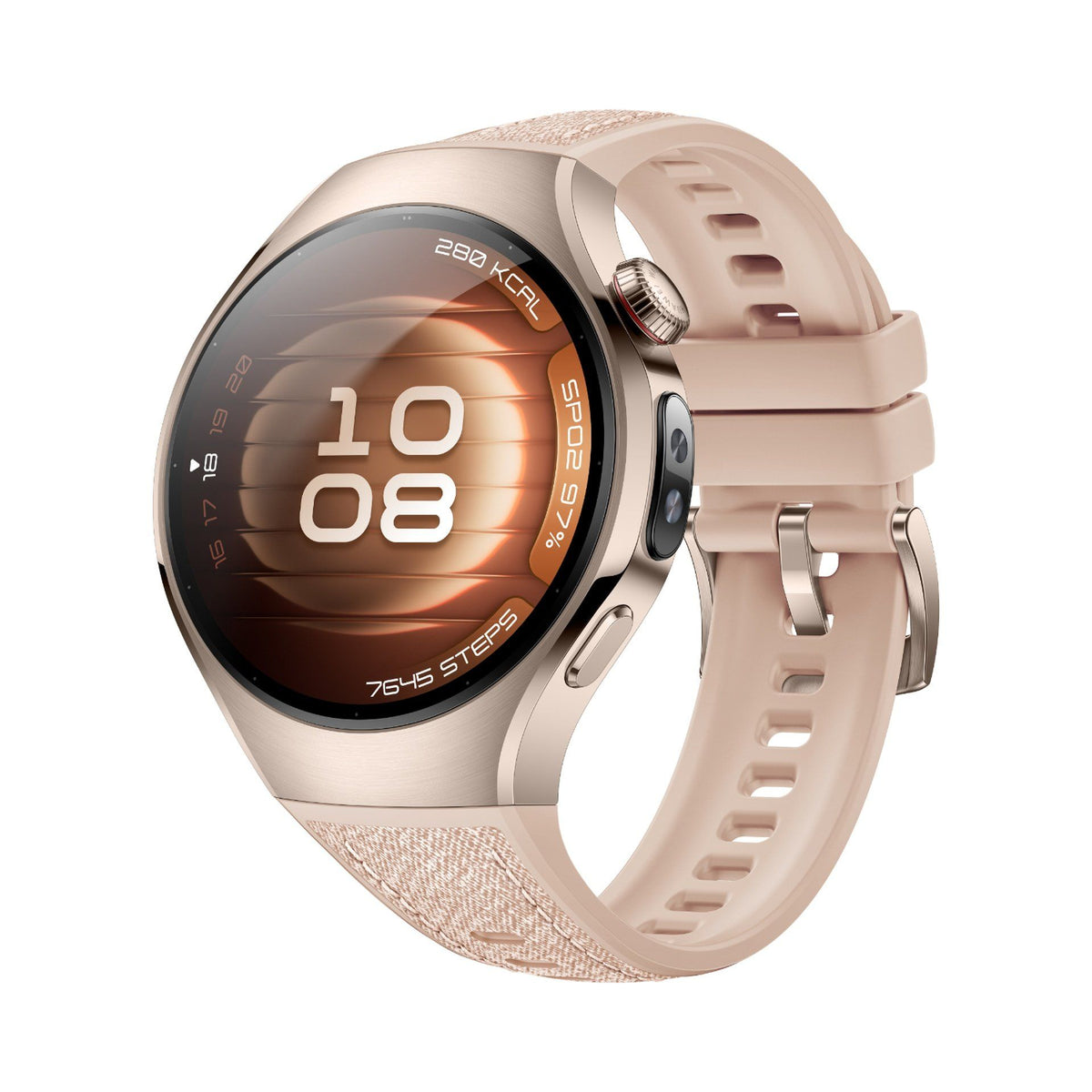 Huawei Smart Watch 5 42mm SOC-AL00, Sand Gold Stainless Steel Case with Beige Strap