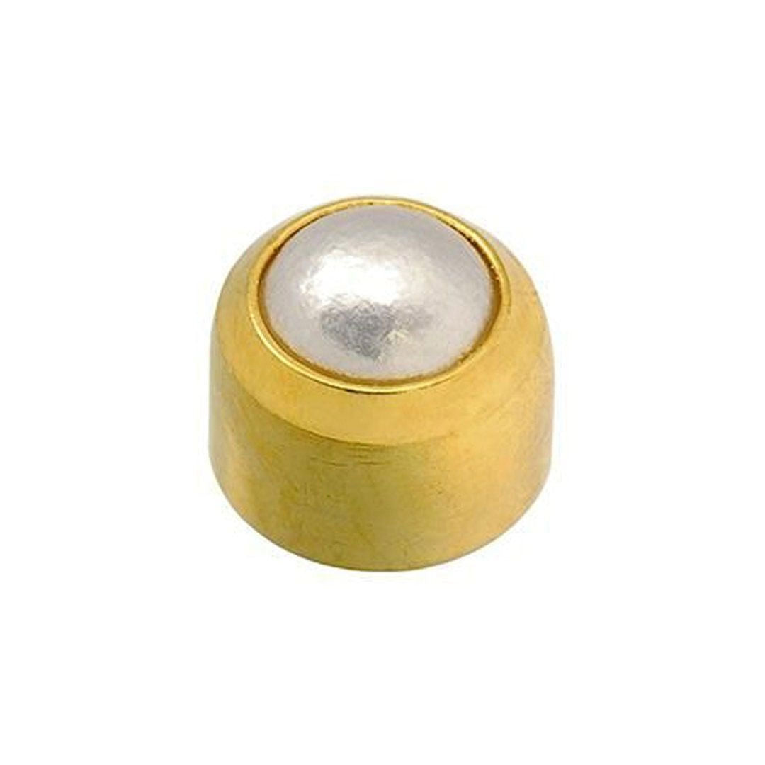 Caflon Safetec 24Ct Gold Plate, Pearl Bezel Set Earring