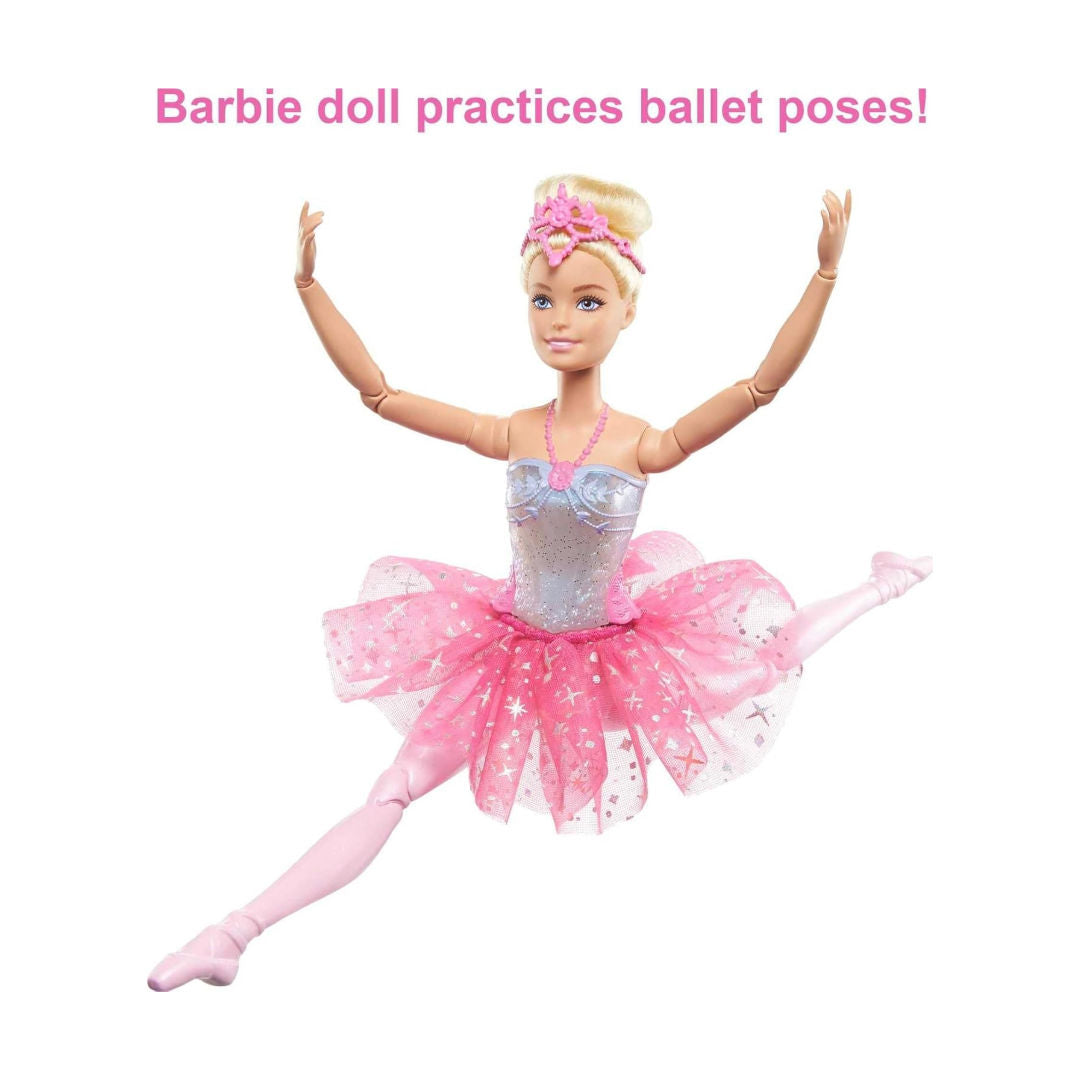 Barbie Dreamtopia Twinkle Lights Ballerina Doll, Blonde Hair with Light-Up Feature, Pink Tutu & Royal Headband